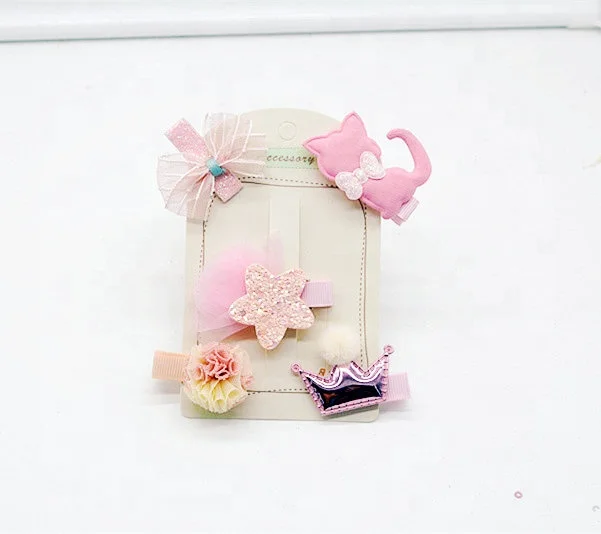 10pcs/lot Baby Girls Hair Accessories Set Gift Hairpins Crown Bowknot Children Hair Clips Q-2228