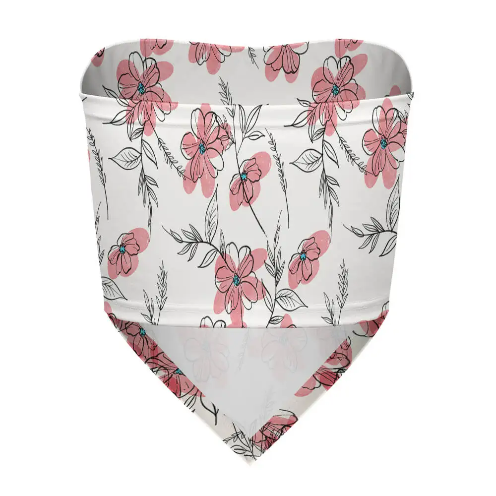 Custom Design Ladies Women Open Back Floral Printed Bodycon Satin Strapless Tube Top Elegant Party Club Breathable