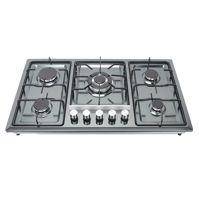 kitchen hob Black Steel Cooktop Home Appliances Gas Hobs 5 Burner Indoor Gas Stove