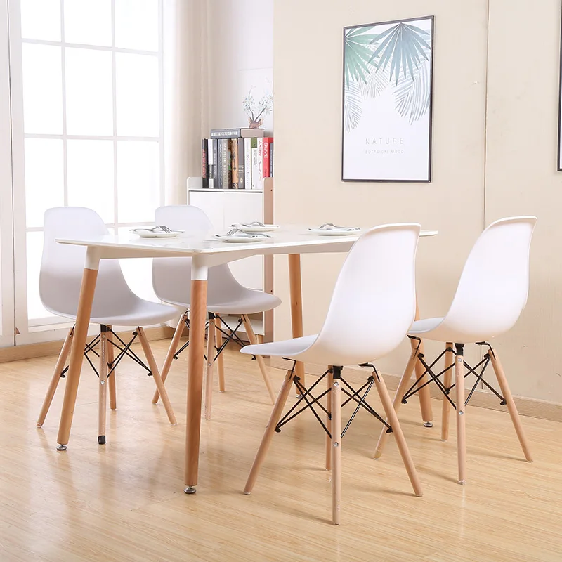 
Hot sale dining room furniture MDF top tables wooden legs free sample cheap dining table 