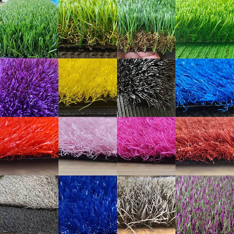 Colorful soft yellow white red blue synthetic turf green color artificial grass for playground kindergarten