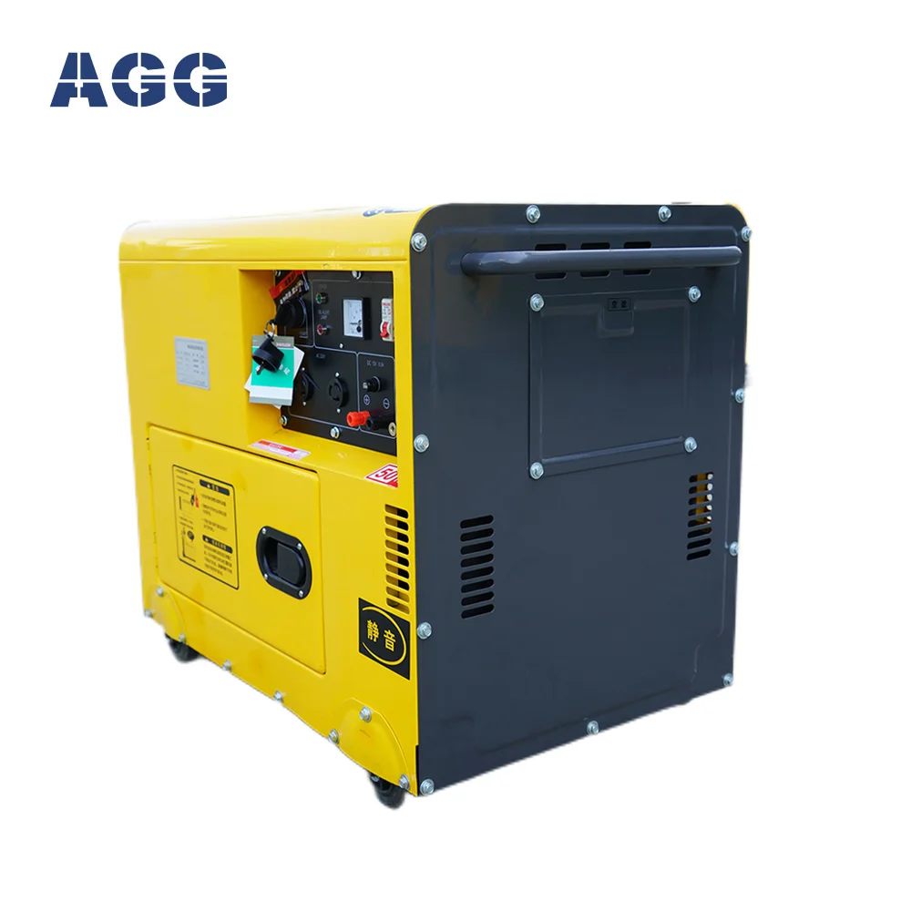 AGG 5000w Single Phase 220v Standby Power Portable Silent Diesel Generator Generator Set