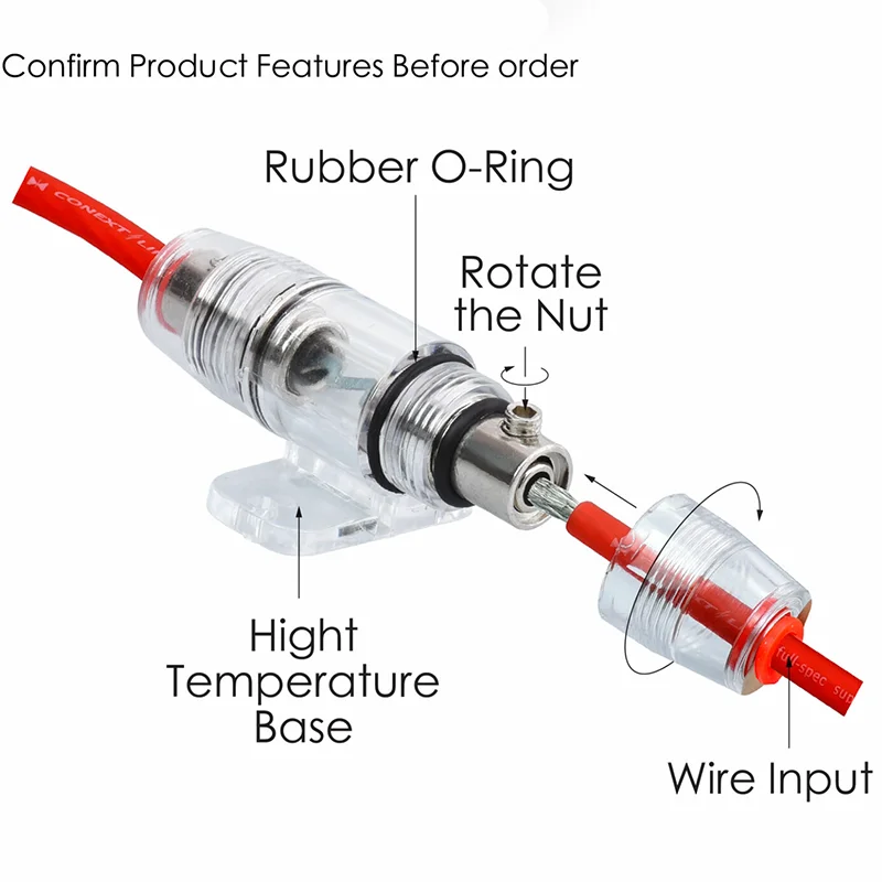High Quality 40 amp fuse holder automotive zero gauge fuse holder 6 amp inline fuse