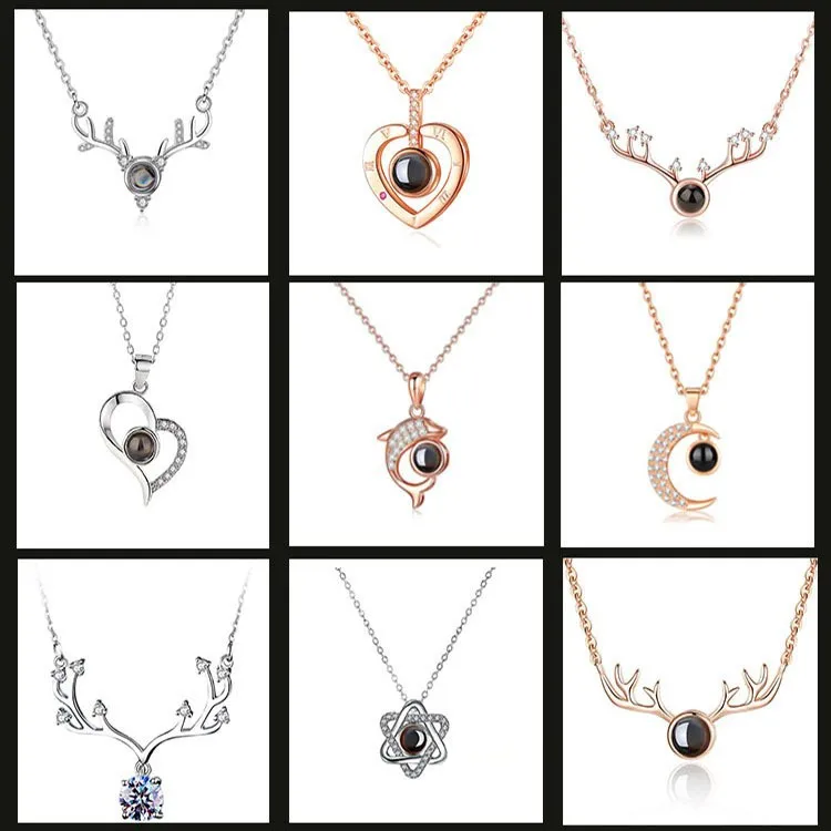 Shangjie OEM Valentine days gifts custom photo projection necklace with picture inside for gift