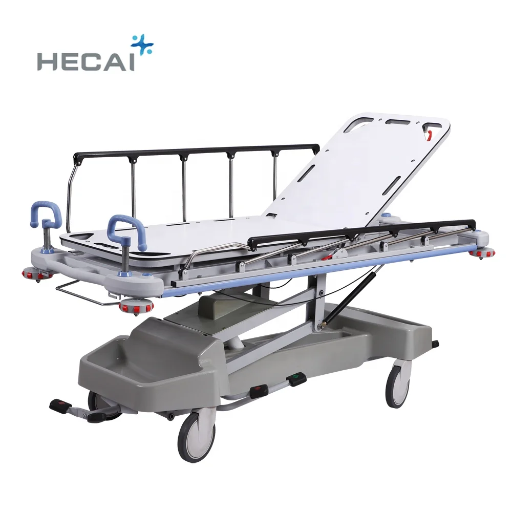 Multi-function Portable Hydraulic Transfer Bed Manual Hospital Patient Transfer Trolley Emergency Stretcher with X-ray bed board