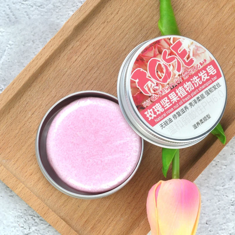 Pink Rose Hair Strengthens Shampoo Bar: Cleanses and Helps Strengthen Weak and Brittle Hair