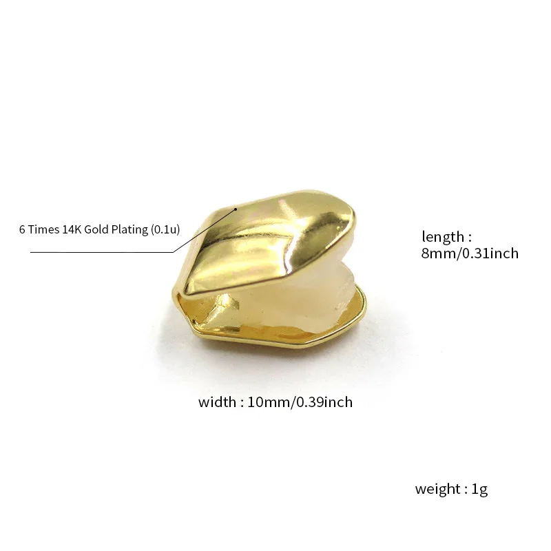 Hip Hop Nickel Free Safe Wear Premade Dental Teeth Grills Gold Plated Single Silver Top Tooth Grillz