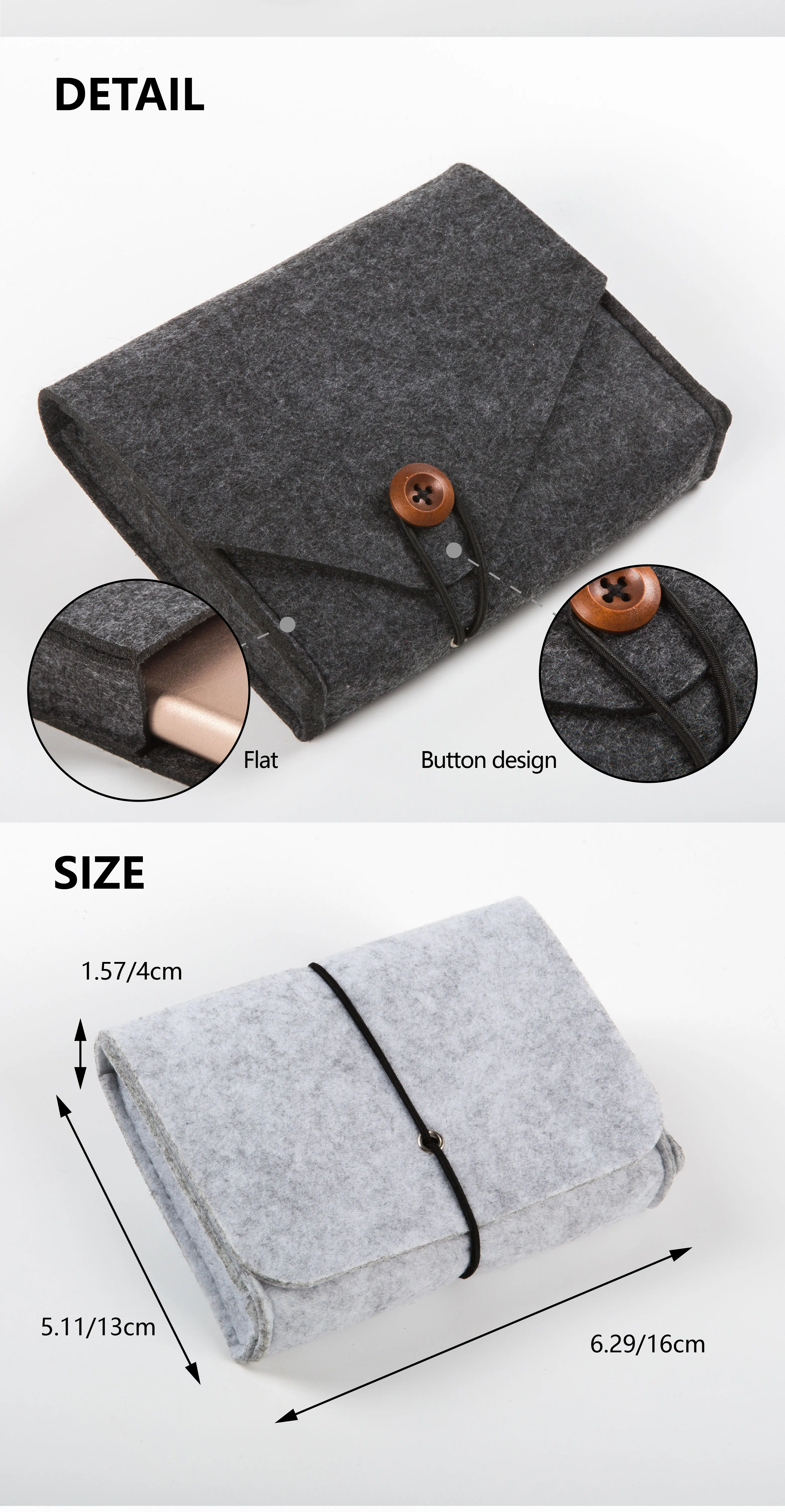 2022 factory hot sale used to organize the charger, data cable, hard disk felt, electronic accessory storage bag