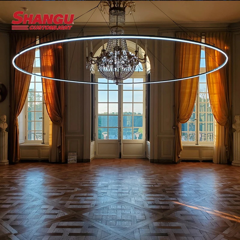 Outdoor Landscape Plants Decoration Ring Pendant Lamps Aluminum Seamless Design Forest Tree Hanging LED Rings Decorative Light