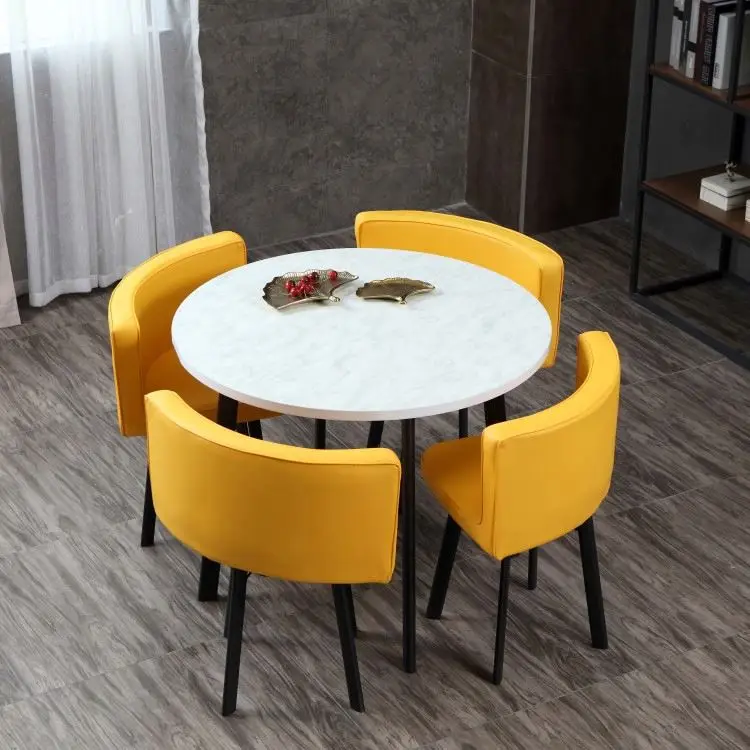 Customize color modern Nordic restaurant dining furniture negotiation table and chair set for selling