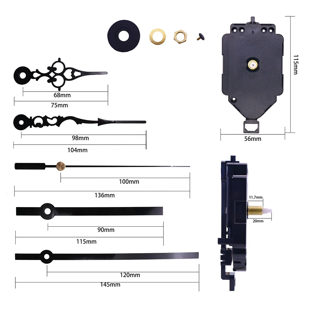 Hot selling DIY pendulum quartz clock movement withhands Clock accessories set