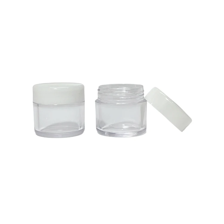 Yueyi Wholesale 20g 30g Refillable Skin Care Small Pot Cosmetic Lip Balm Cream Jar Container Transparent