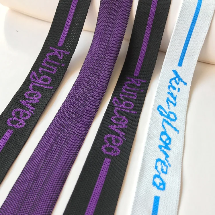 Nylon knitted jacquard ribbon for clothing and trousers side decoration can be customized company LOGO