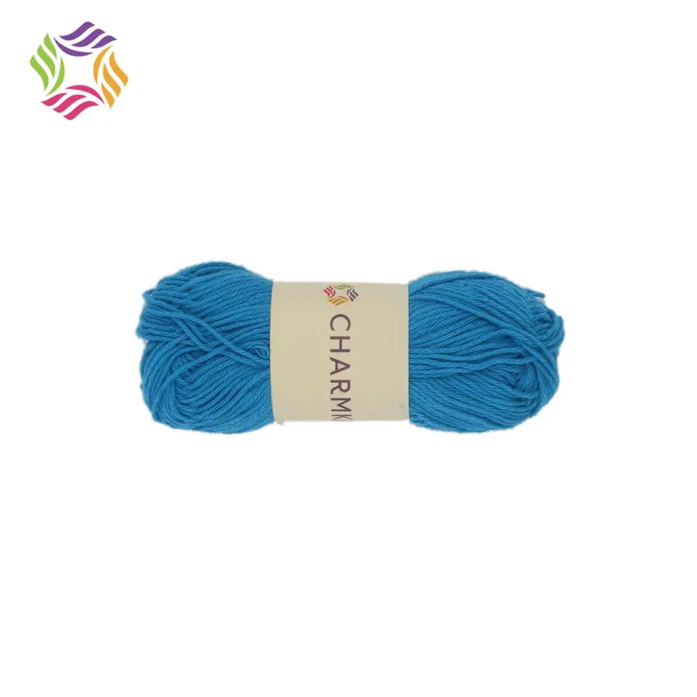 Charmkey pure color twisted soft 100% combed milk cotton yarn for hand knitting sweater wholesale cheap price