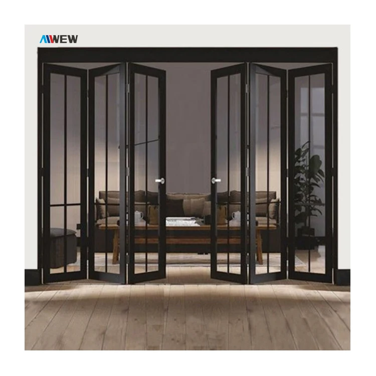 Australia Bifold Doors Aluminum Tempered Glass Bifold Door With No Seems