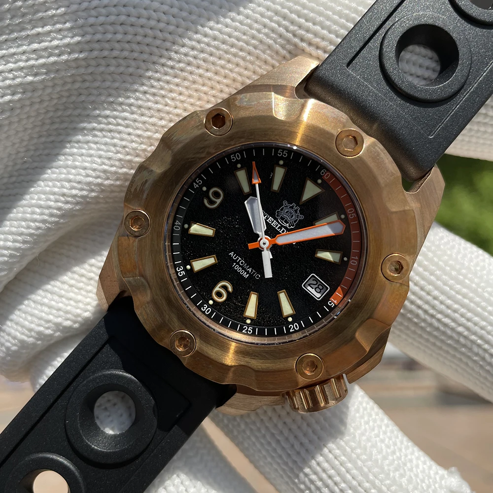STEELDIVE SD1942S New Arrival 45MM Big Case Super Luminous 1000m Waterproof  NH35 Automatic Movement Bronze Dive Watch