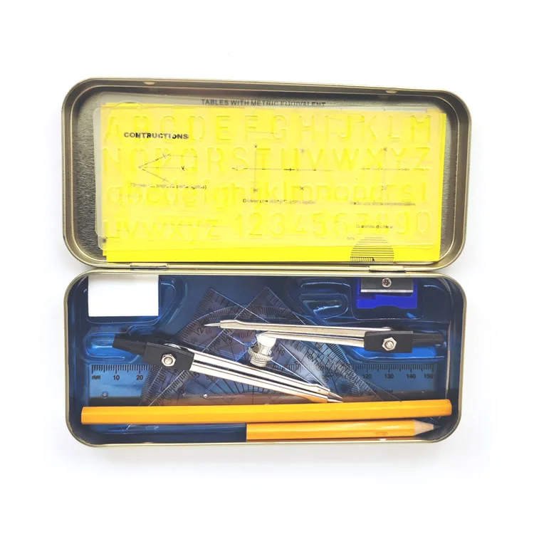 Cheap Price Mathematical Instruments Compass Divider Ruler Protractor Geometry Math Set for Drawing