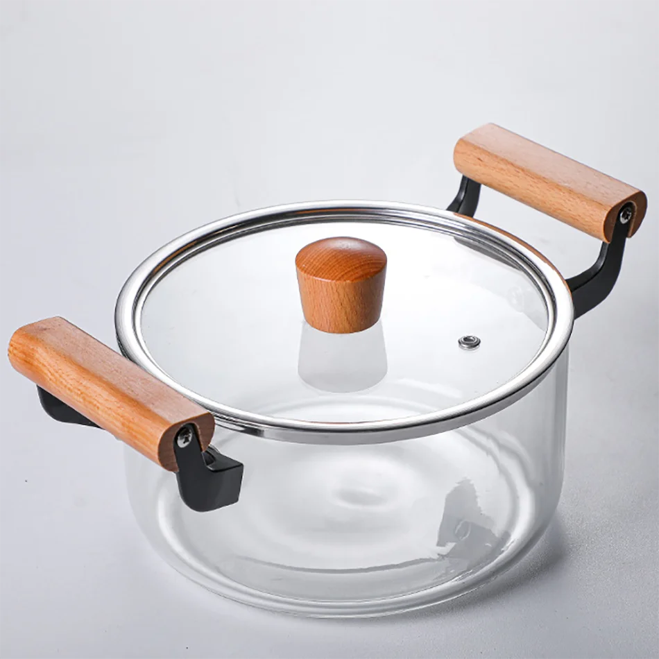 flat african large clear simple multipurpose kitchen heat resistant industrial porridge meat and vegetables glass cooking pot