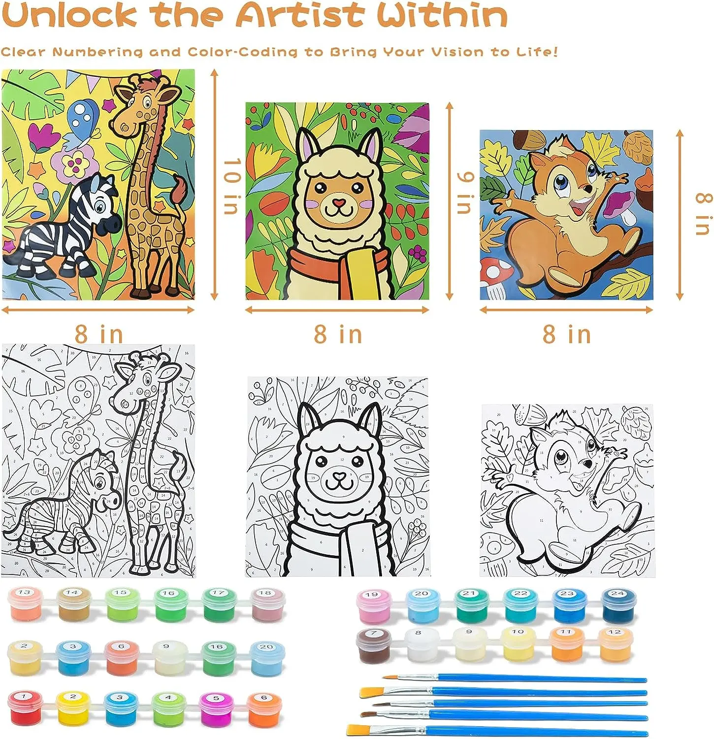 Beginner painting by numbers custom paint by numbers huacan painting by number with brushes&canvas