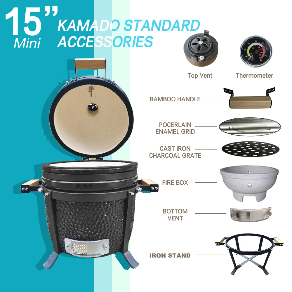 Керамический Настольный барбекю Kamado 15 дюймов