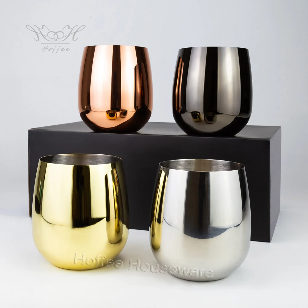 350/550 мл бокал для бокала красного вина стакан питья из нержавеющей стали в форме барабана свадебный шампанского виски