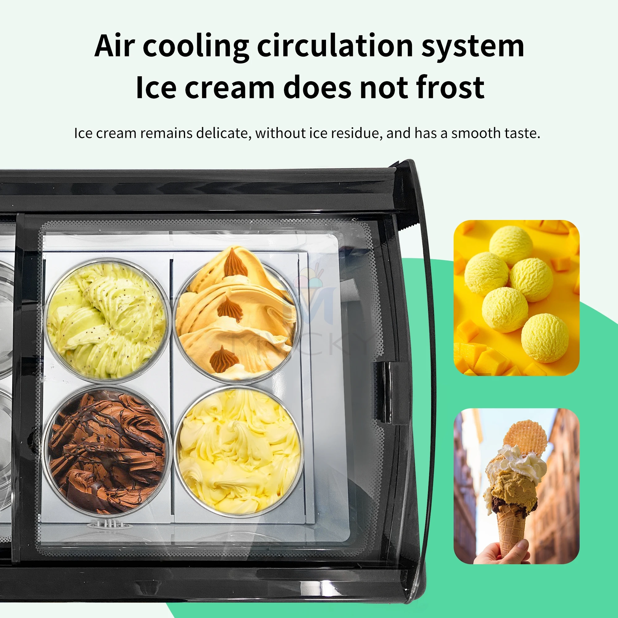 Mvckyi Small Display Refrigerators Counter Top Showcase Mini Ice Cream Display Freezer