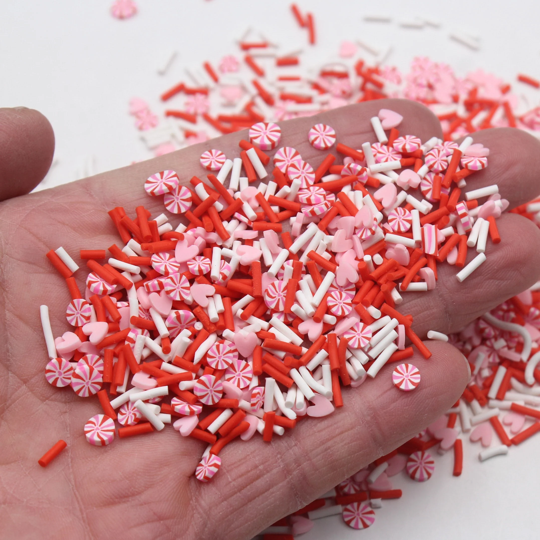 1KG Slime Supplies Craft 5mm Lovely Candy Slices Hearts Faux Mixed Sprinkles Shaker Filler Decoration