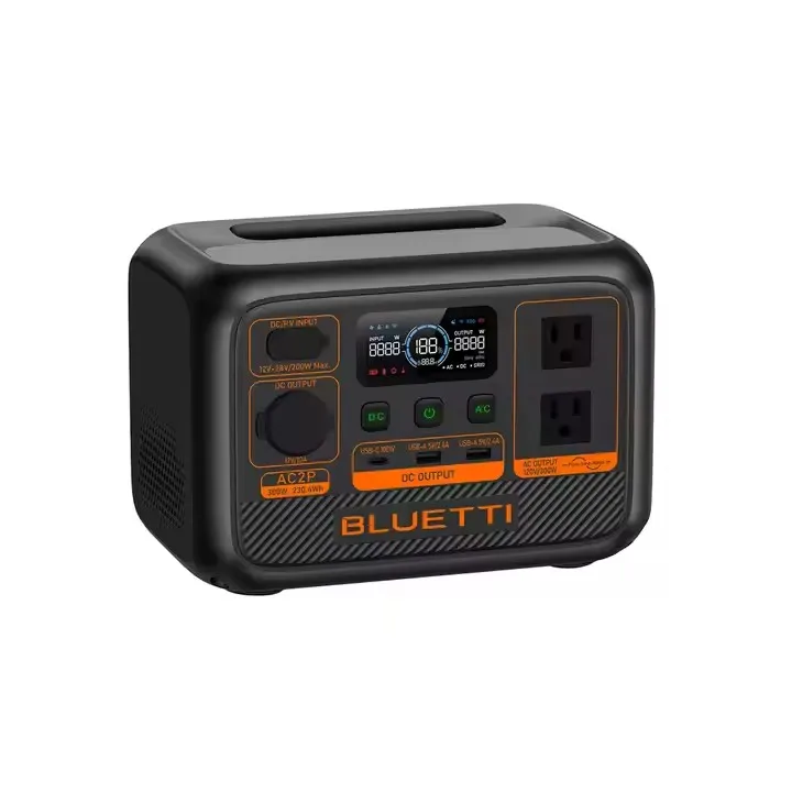 Bluetti AC2P Портативный электрический генератор солнечной энергии 230.4Wh 300 Вт черная маленькая электростанция