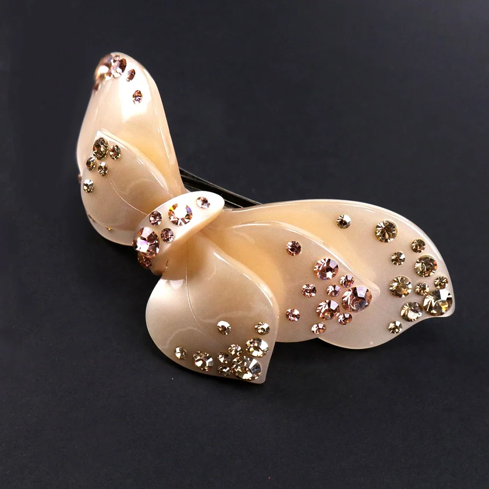 High Quality Hairpin Hair Accessories with Diamond Highlights Durable Metal Resin Acetate Plastic Alloy Materials