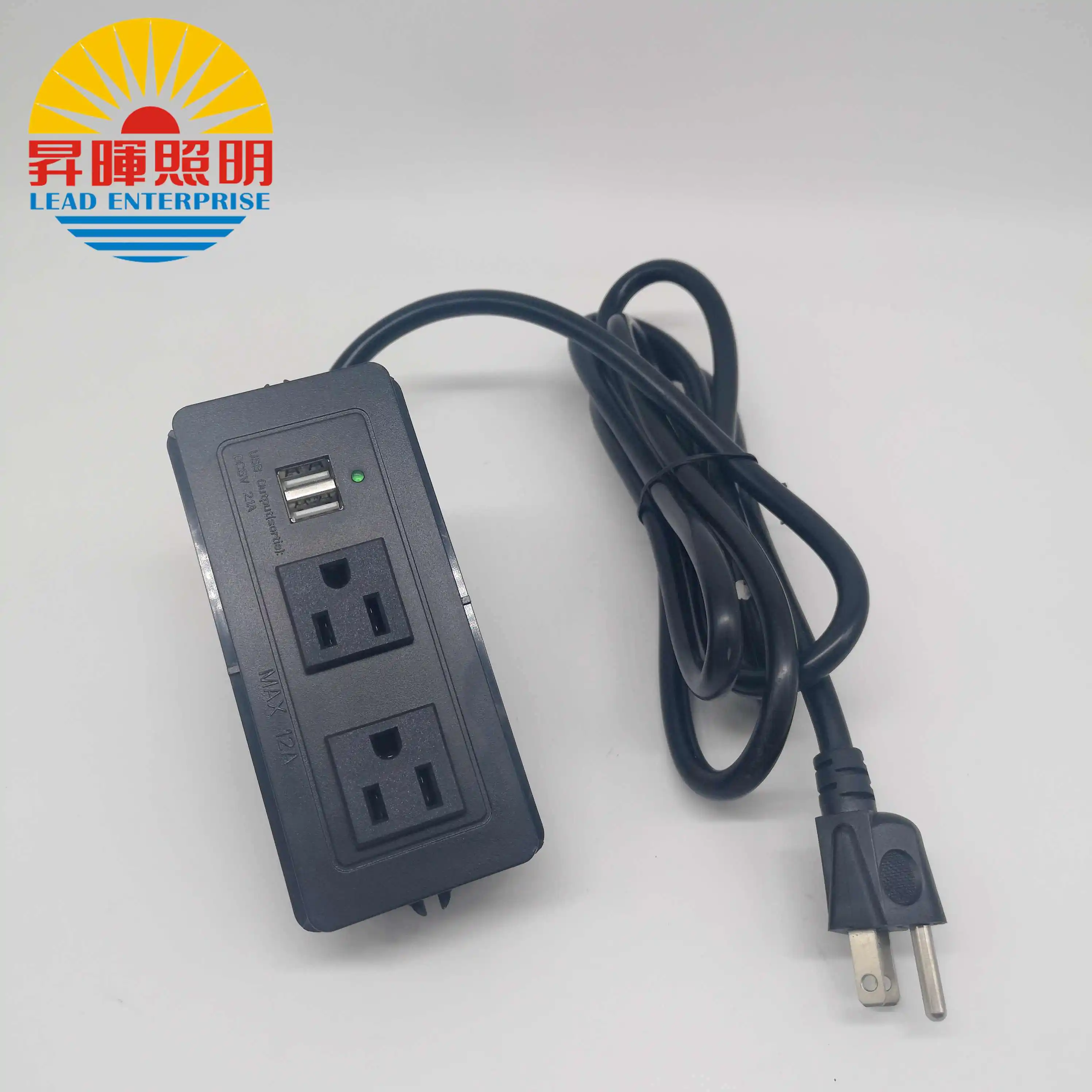 2 gang 125V recessed mounting sofa usb socket outlet with Tamper Resistant function embedded waterproof power board