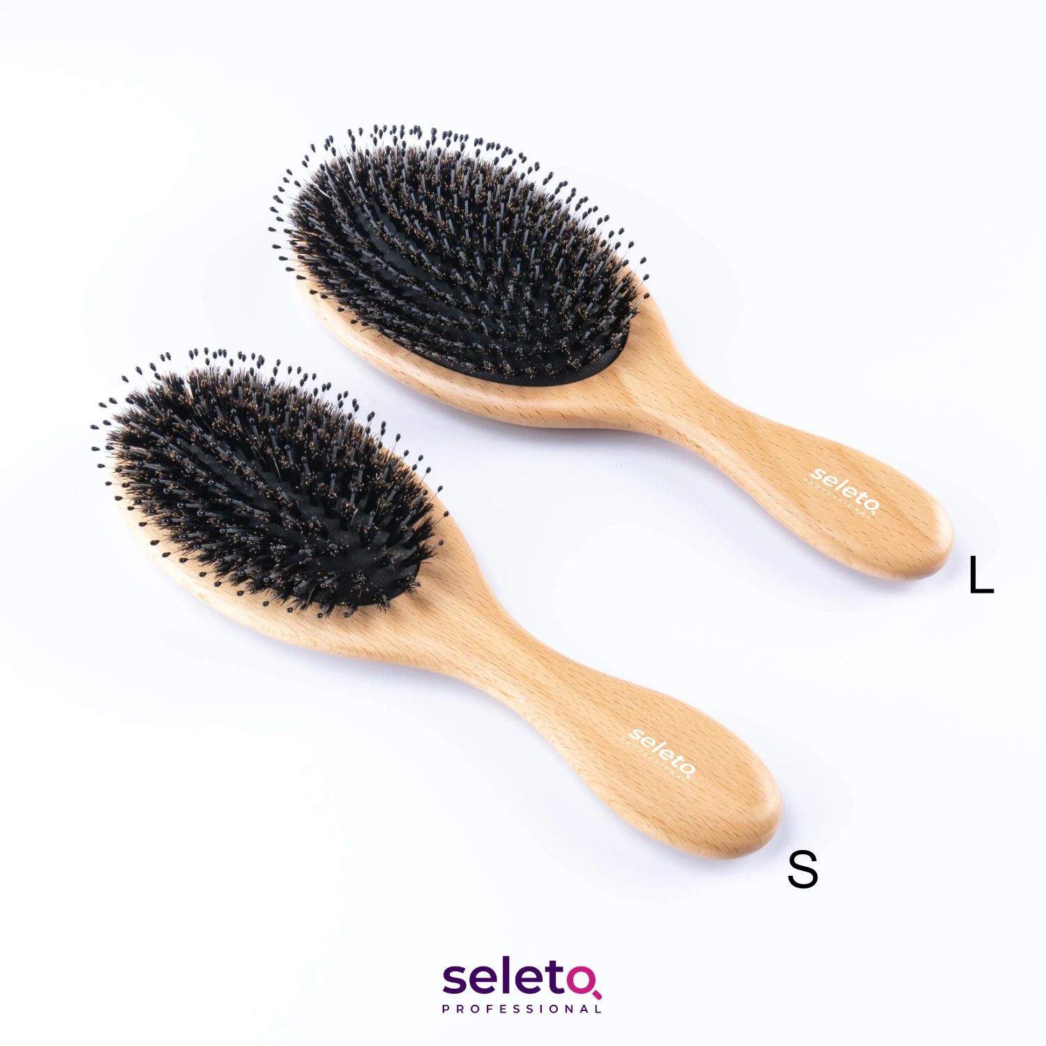 Wooden Bamboo And Beard Comb Hair Bio 100% Natural Brush With Boar Bristle