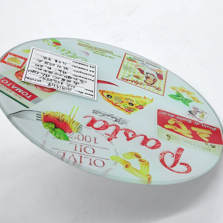 Custom Logo round Sublimation Blank Heat Press Print Tempered Glass Cutting Board