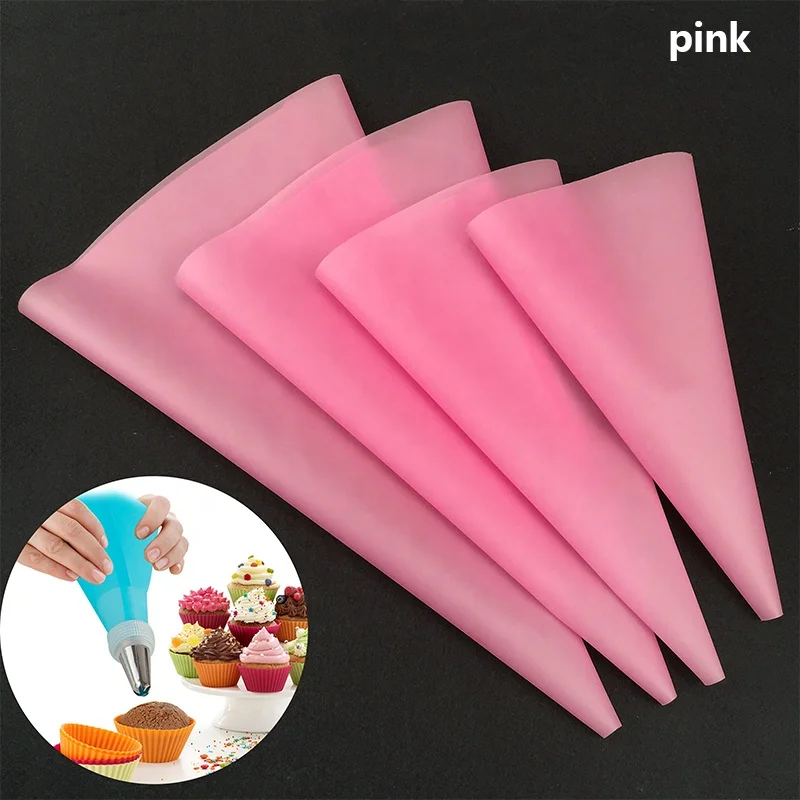 Colorful Reusable 4pcs Icing Bag Set Cake Tools Decorating Baking Cookie Pastry Bag