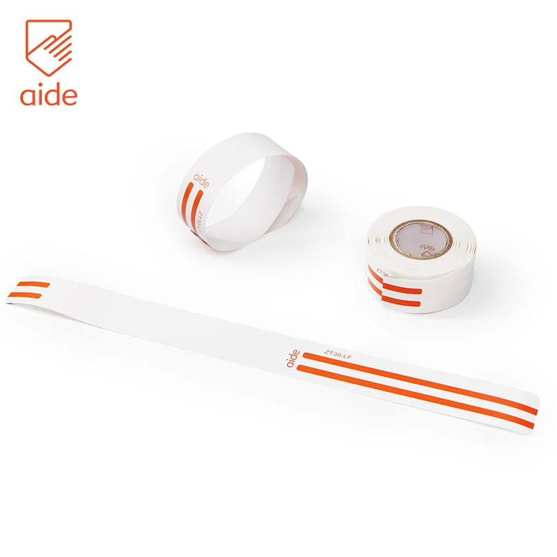 Custom Logo Wholesale Printable Litter-free Direct Thermal Wristbands Waterproof Bracelet Paper Wristband Roll For Printer