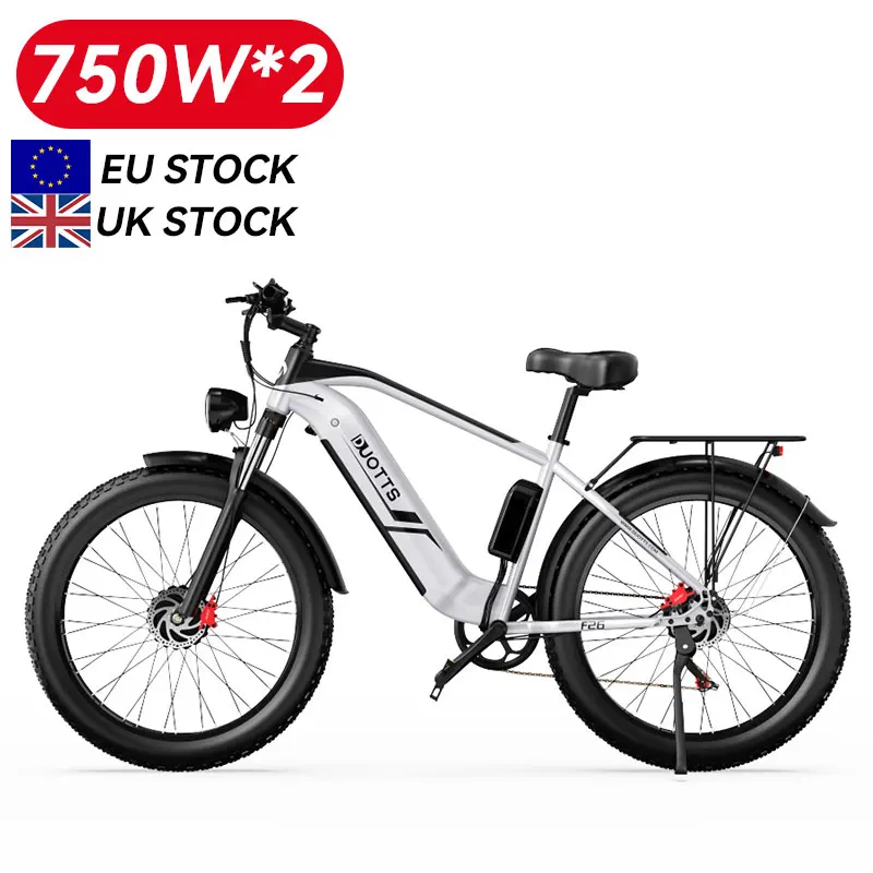EU Warehouse Bicycle 26Inch Fat Tire Electric Snow Bike 48V 750w*2 20AH Mountain Mtb Moped Electric Bike