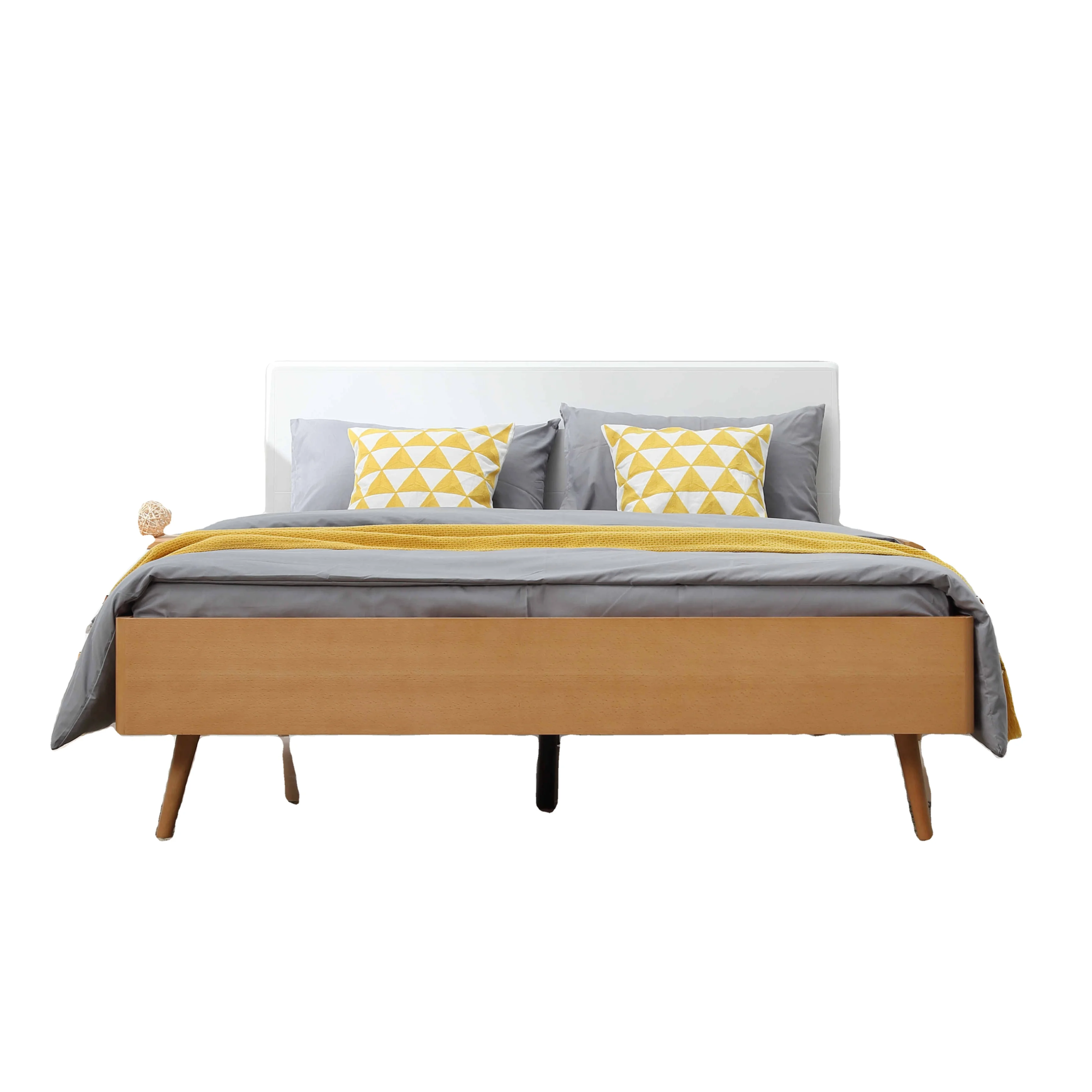 Modern design bedroom furniture king/ queen size with headboard wooden bed