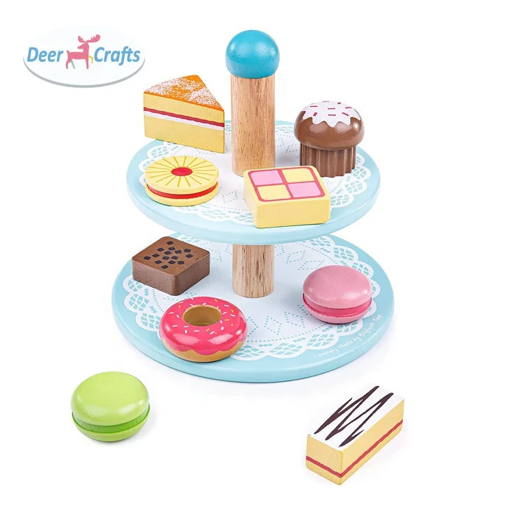 Hot sale funny kitchen cake rack food set for kids pretend playing toy DD10476