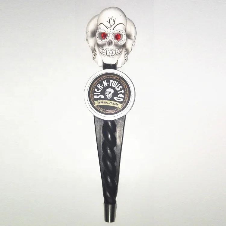 different flavor Brand brewery resin skull head novelty bar beer tap handle