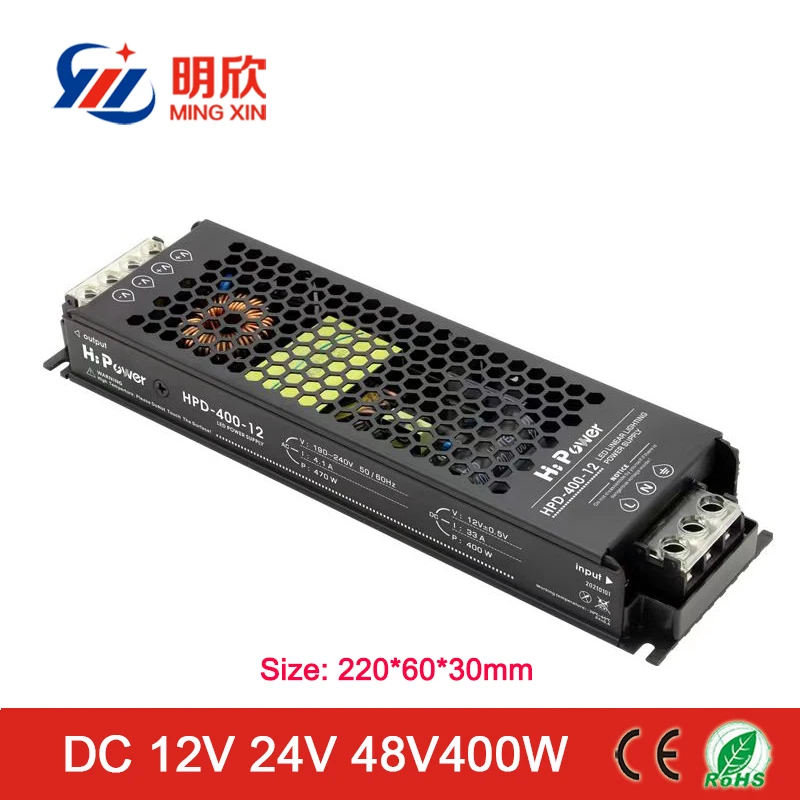 Ultra thin slim led power supply dc 12v 24v 48v 60w 100w 150w 200w 300w 400w LED linear lighting power supply 12v 60w