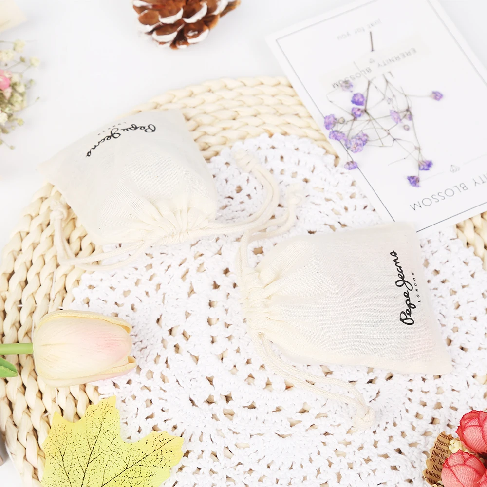 Low Price Wholesale Black Organic Recycled Cotton Drawstring Bag For Gift