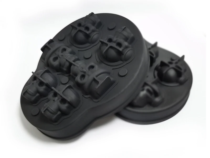 Custom silicone 6 cavity 3d skull ice cube tray soap mold silicone epoxy resin mould