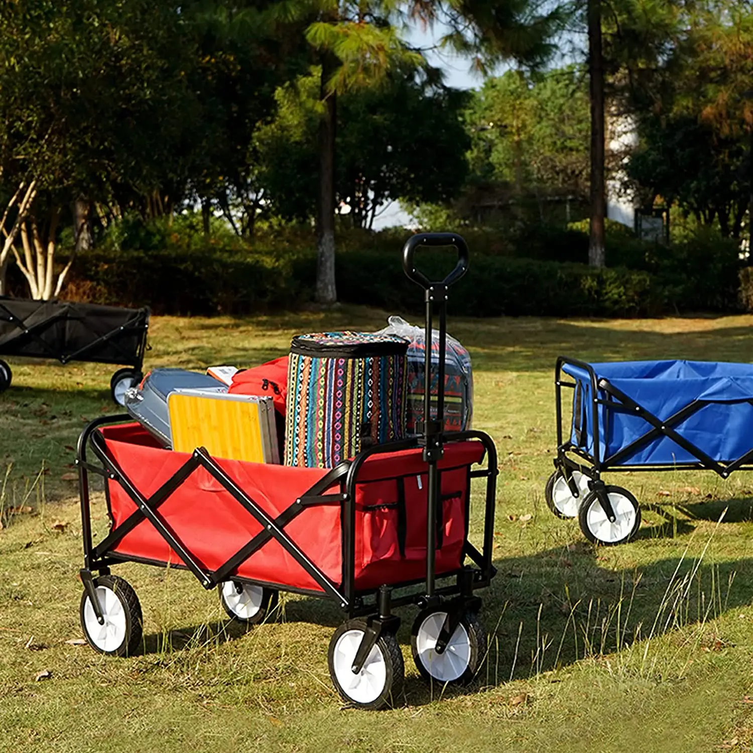 Foldable camping trolley wagon cart for outdoor garden and beach wheels tires fishing beach waggon cart for outdoor