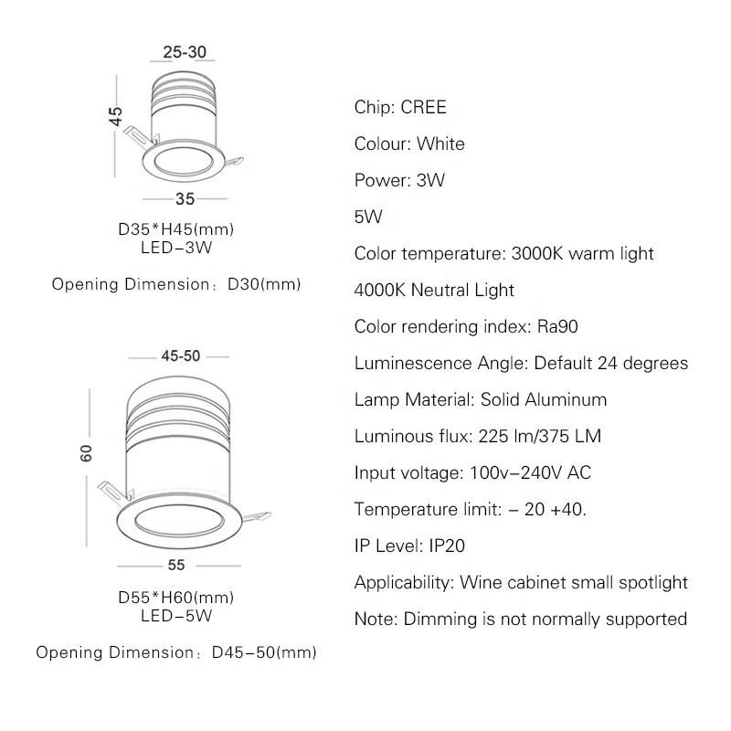 
Puluoti Mini Embedded Anti-glare cabinet star LED Spotlight 