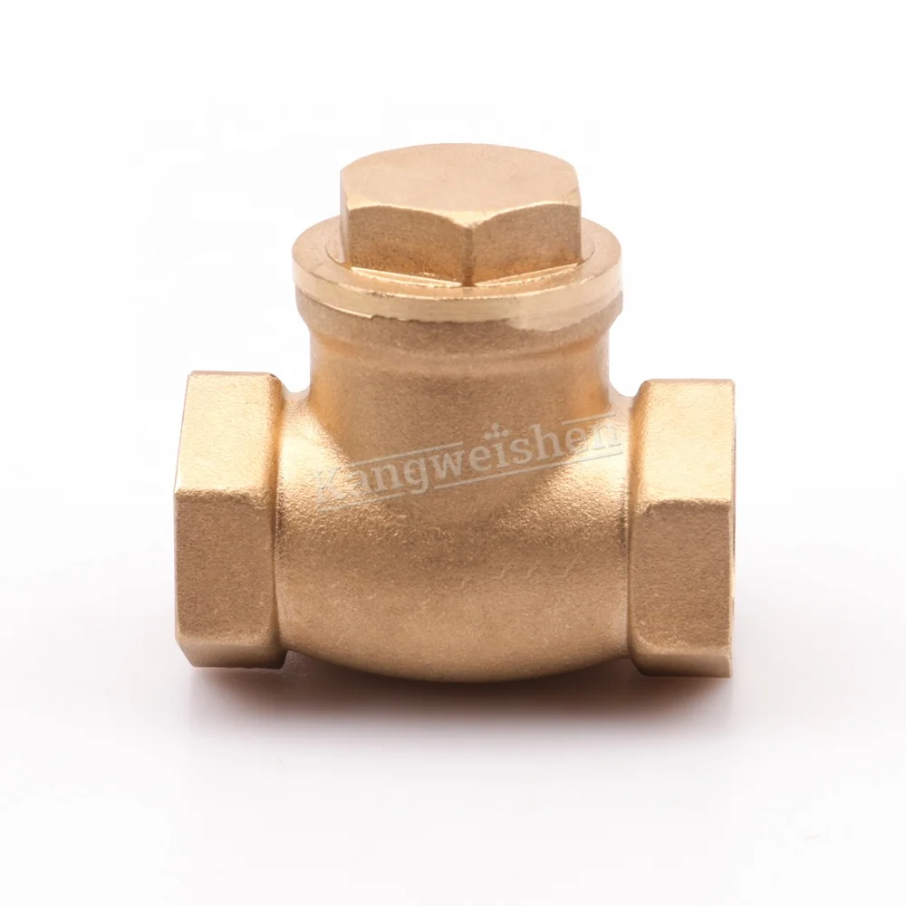 OEM 1/2 3/4 1 Inch Forged Non Return Brass Water Meter Sewage Swing Inline Stop Check Valve
