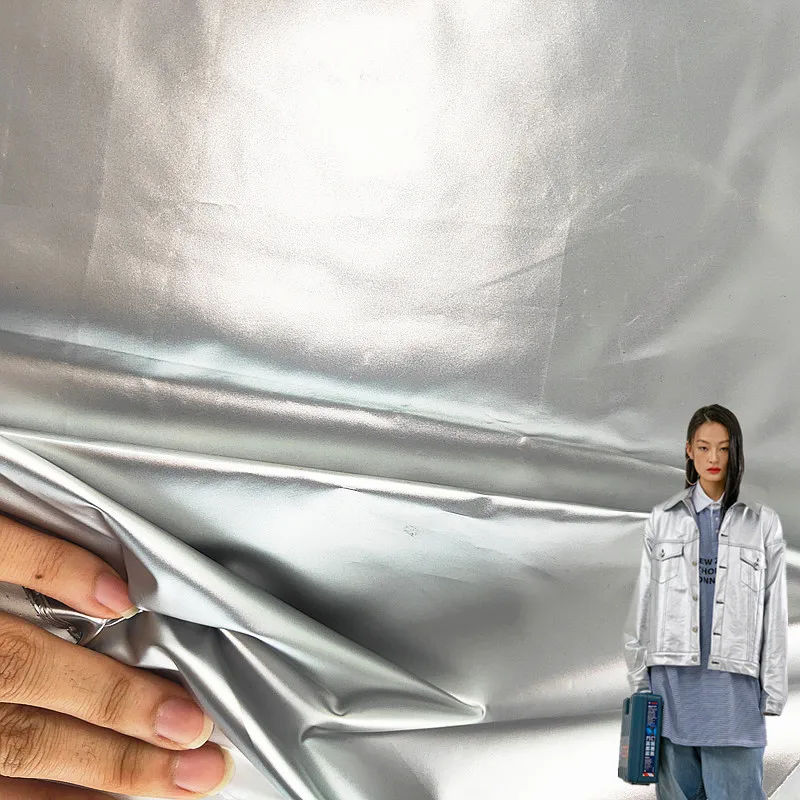 380t 100 Nylon Taffeta Gold Printing Fabric 20d Nylon Metal Silver Fashion Fabric For Coat
