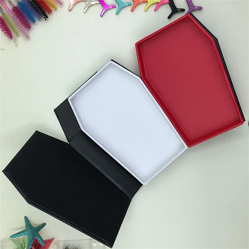 custom luxury black matte coffin eyelash gift box
