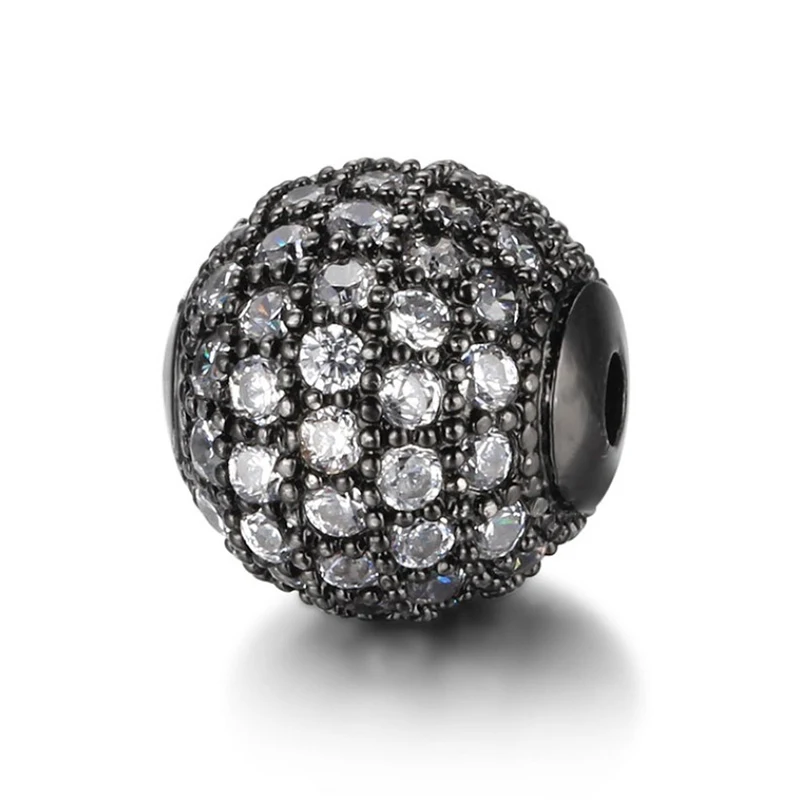 High Quality Micro Pave Clear CZ Ball Beads for Men Bracelet Women Jewelry Making