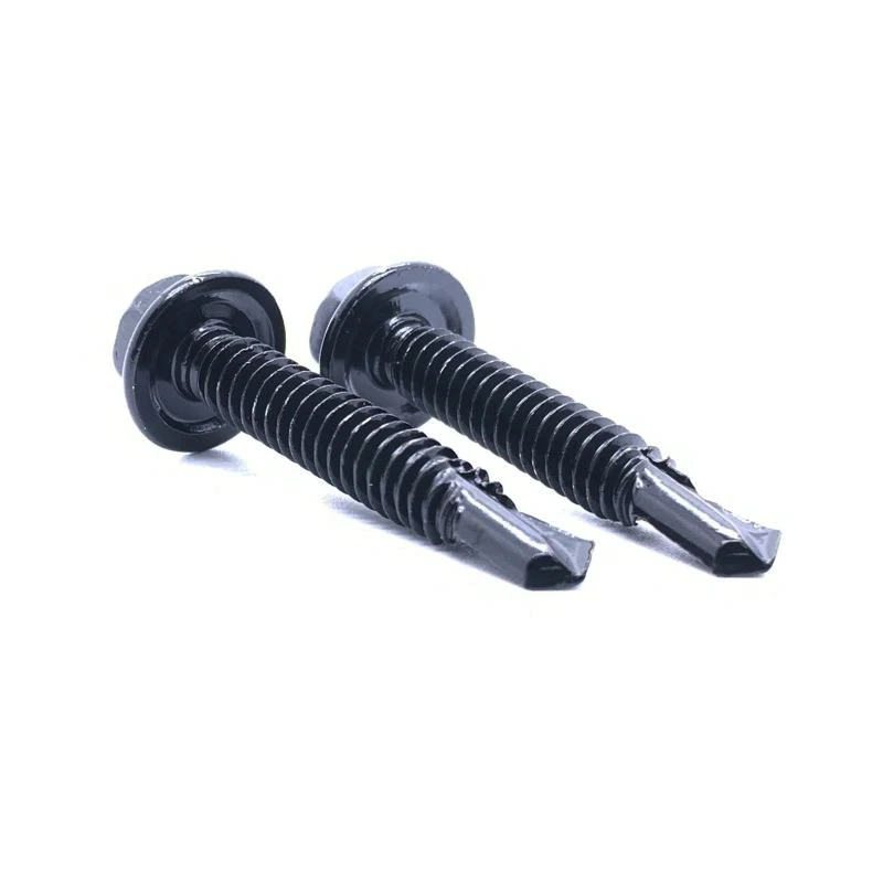 High quality 410 Stainless Steel Hex Self-Drilling Screws Electrophoretic Bright Black Finish