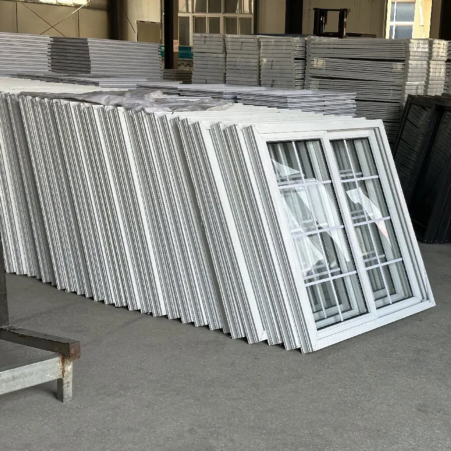 Sliding Windows Horizontal Open Tempered Glass Pvc Plastic Modern Design Fiberglass Mosquito Net 3x4 Sliding Pvc Windows