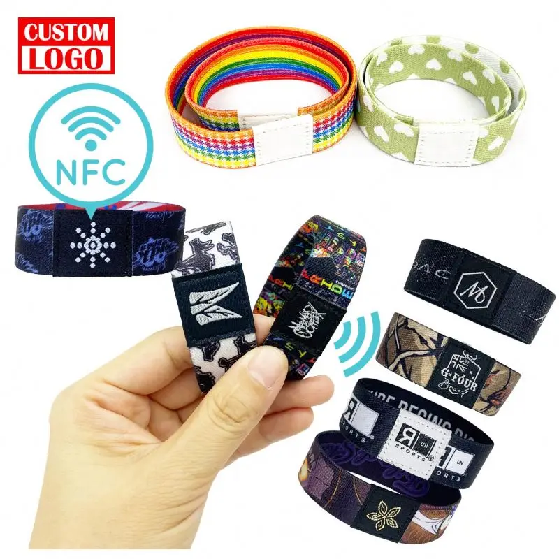 Reusable Elastic Fabric Wristband Fabric Wristbands Custom Sports Elastic Wristbands